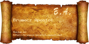 Brumecz Apostol névjegykártya